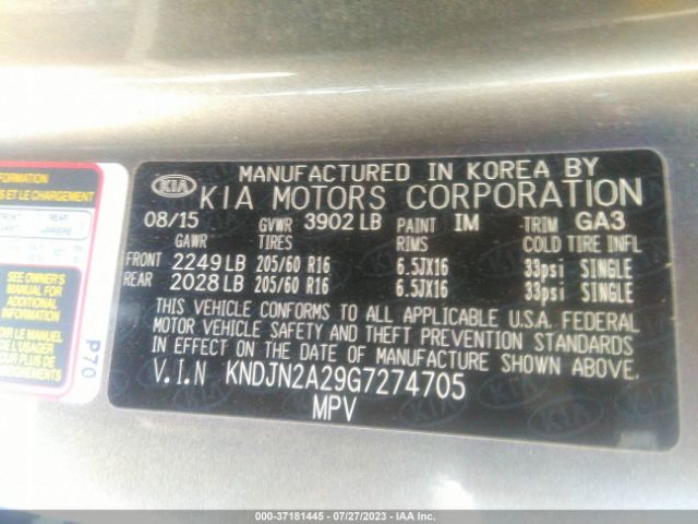 KNDJN2A29G7274705 KIA Soul Base