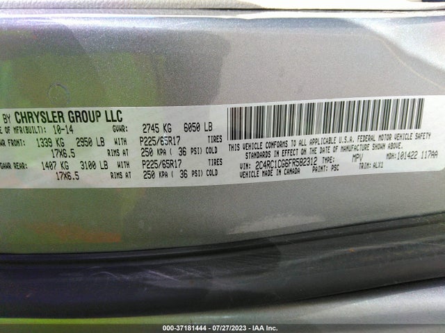 2C4RC1CG6FR582312 Chrysler Town & Country Touring-l