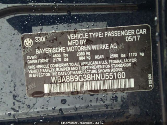 WBA8B9G38HNU55160 BMW 3 Series 330i