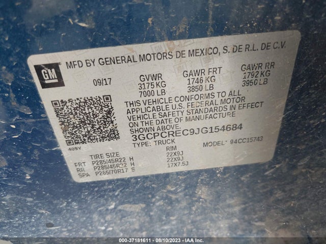Chevrolet Silverado 1500 Lt 2018 3GCPCREC9JG154684 Image 9