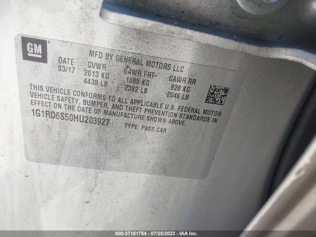 Chevrolet Volt Premier 2017 1G1RD6S50HU203927 Image 9