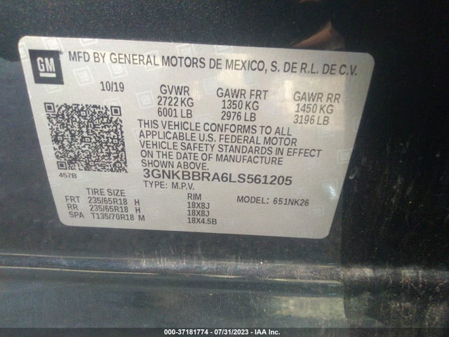 Chevrolet Blazer Lt 2020 3GNKBBRA6LS561205 Image 9