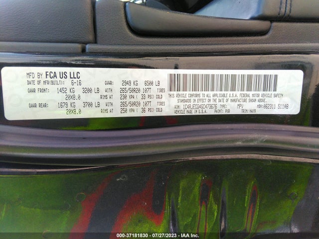 1C4RJECG4GC473676 Jeep Grand Cherokee High Altitude