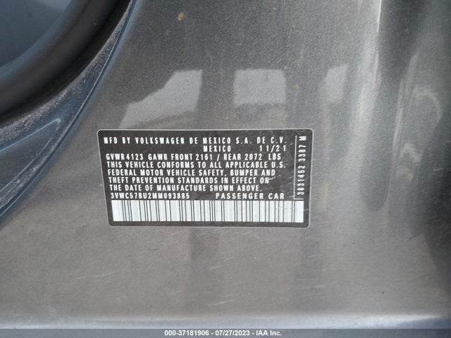 3VWC57BU2MM093885 Volkswagen Jetta S/se/r-line