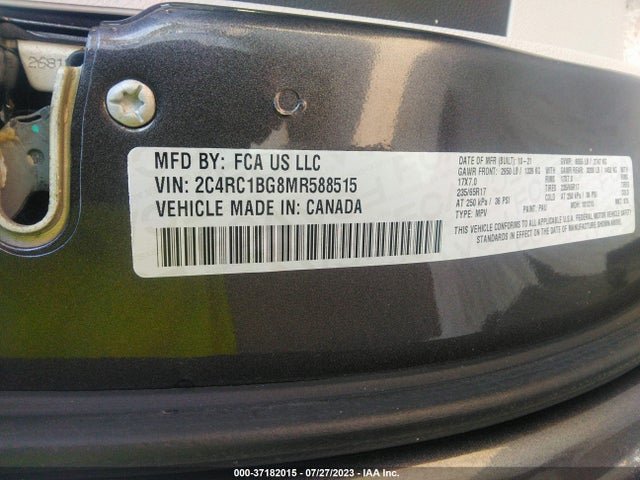 2C4RC1BG8MR588515 Chrysler Pacifica Touring L