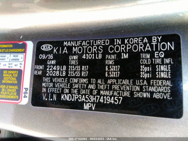 KNDJP3A53H7419457 KIA SOUL +