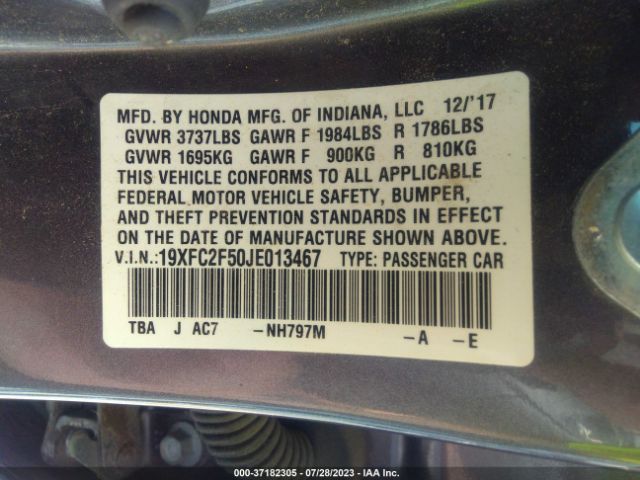 19XFC2F50JE013467 Honda Civic Sedan Lx