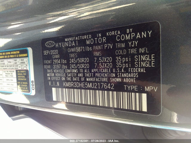 Hyundai Palisade Sel 2021 KM8R3DHE5MU217642 Image 9