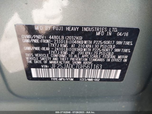 JF2SJADC7GH561163 Subaru Forester 2.5i Premium