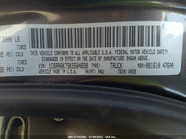 1C6RR6KT5KS504839 RAM 1500 Classic Express