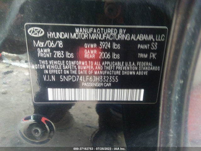 Hyundai ELANTRA SE 2018 5NPD74LF6JH332355 Image 14
