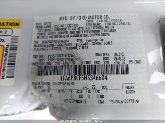 1FA6P8CF5H5346604 Ford MUSTANG GT