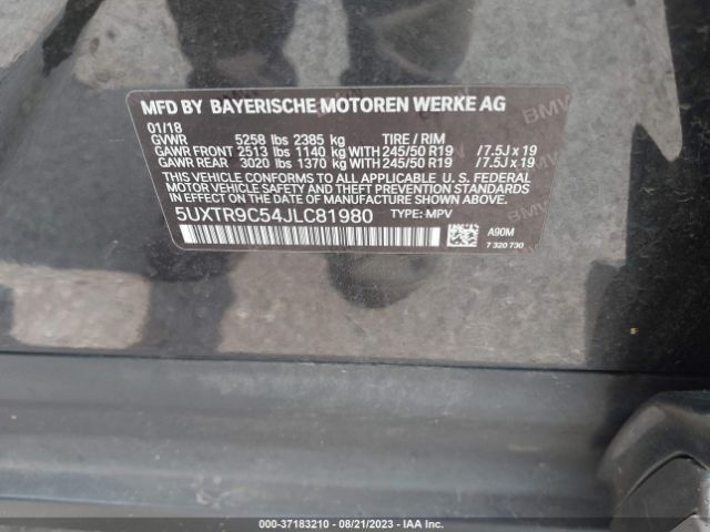 5UXTR9C54JLC81980 BMW X3 Xdrive30i