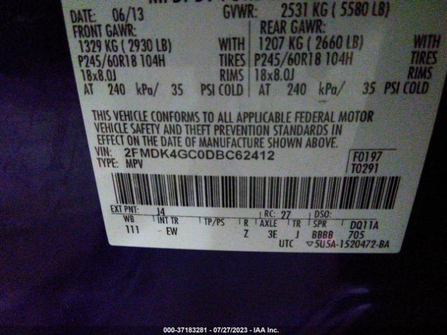2013 FORD EDGE 2FMDK4GC0DBC62412 Photo 8