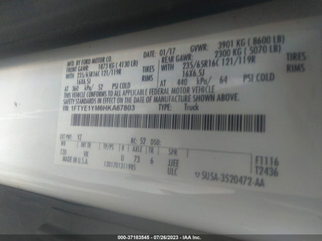 1FTYE1YM6HKA67803 Ford TRANSIT VAN