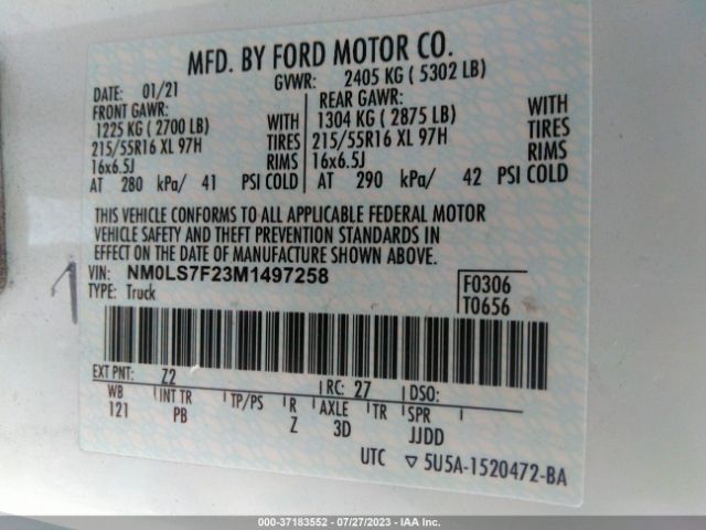 NM0LS7F23M1497258 Ford Transit Connect Van Xlt