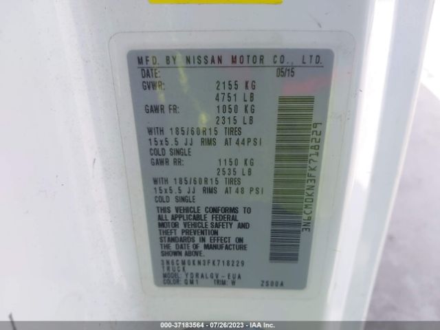 3N6CM0KN3FK718229 Nissan Nv200 S/sv