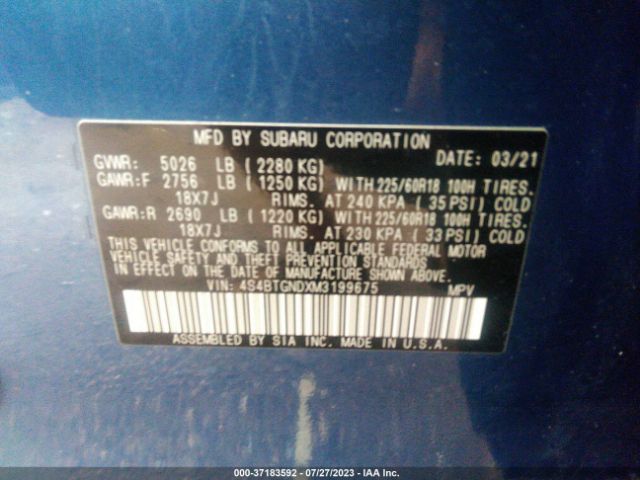 4S4BTGNDXM3199675 Subaru Outback Limited Xt