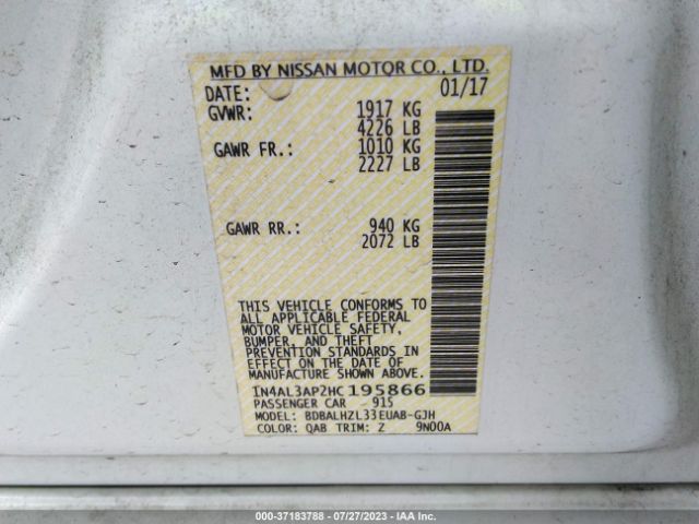 1N4AL3AP2HC195866 Nissan Altima 2.5 Sr