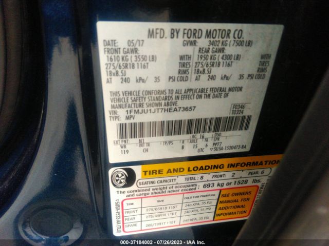 1FMJU1JT7HEA73657 Ford Expedition Xlt/king Ranch