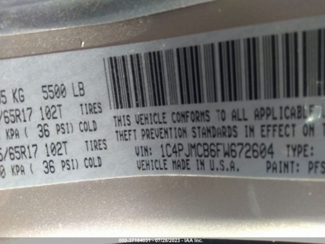 1C4PJMCB6FW672604 Jeep Cherokee Latitude