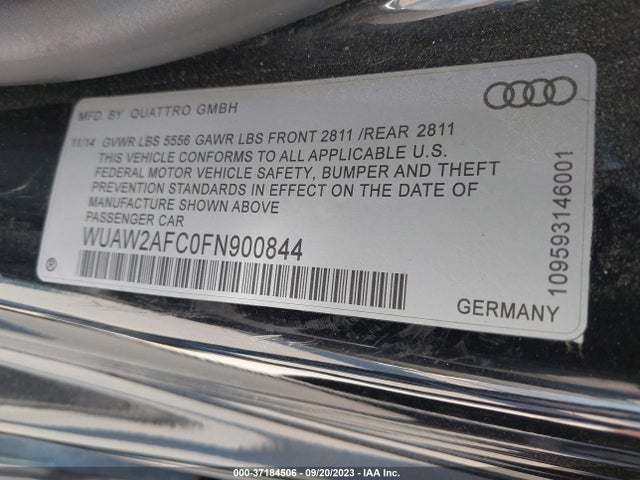 2015 AUDI RS 7 WUAW2AFC0FN900844 Photo 8