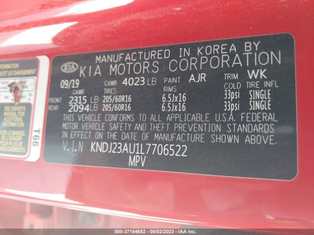 KNDJ23AU1L7706522 KIA SOUL LX