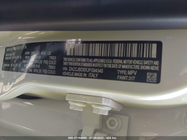 ZACCJBDBXJPG94340 Jeep Renegade Limited