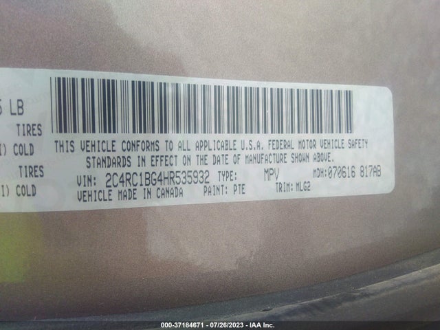 2C4RC1BG4HR535932 Chrysler Pacifica Touring-l