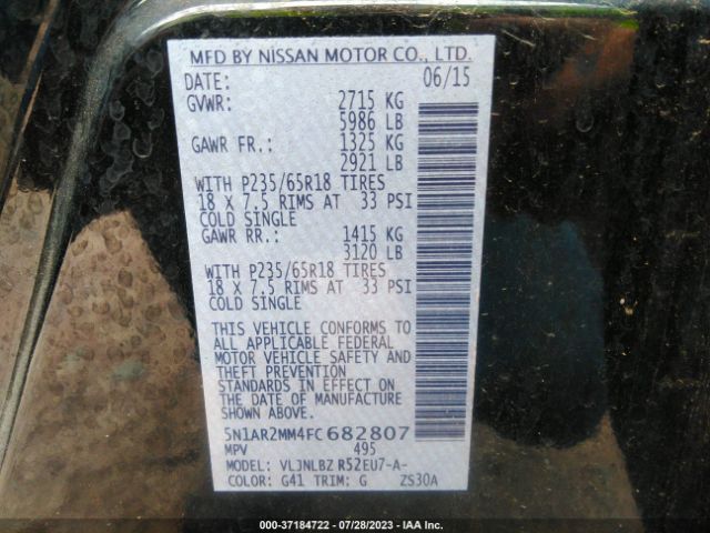5N1AR2MM4FC682807 Nissan Pathfinder S