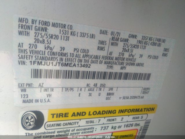 1FMJU1JT6MEA13492 Ford Expedition Xlt