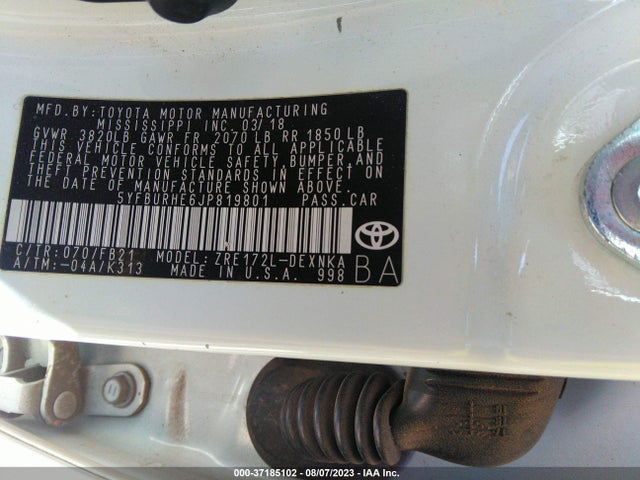 Toyota COROLLA LE 2018 5YFBURHE6JP819801 Image 10