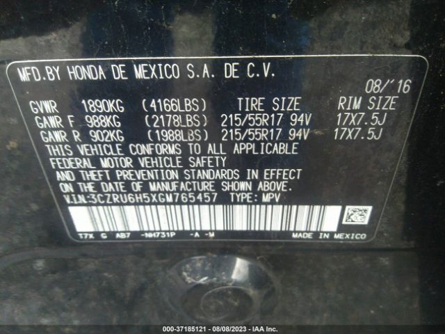 3CZRU6H5XGM765457 Honda HR-V EX