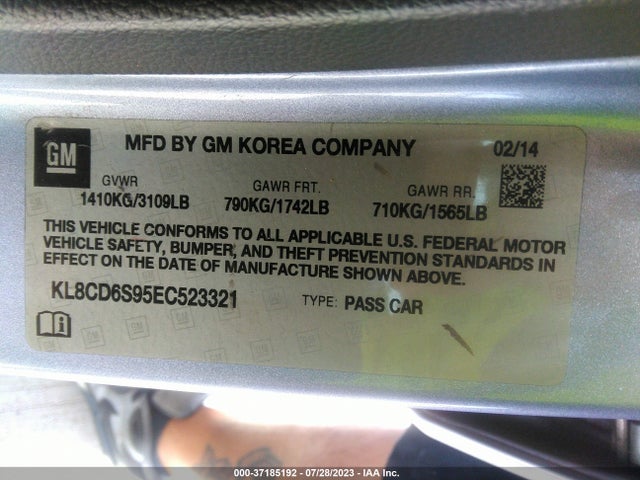 Chevrolet Spark Lt 2014 KL8CD6S95EC523321 Image 9