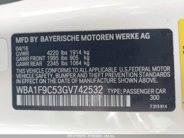 WBA1F9C53GV742532 BMW 2 Series 228i