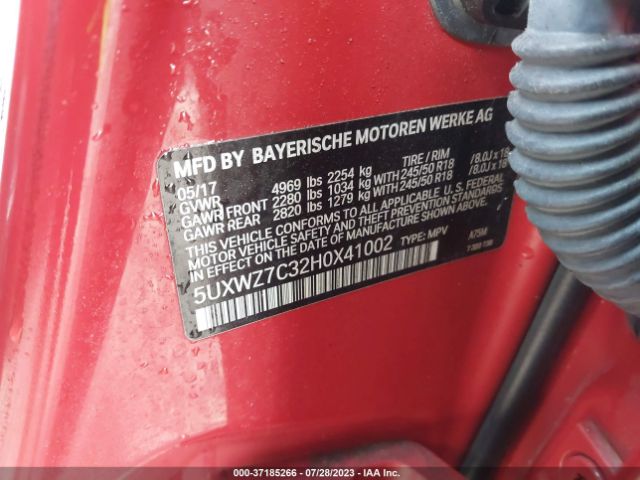5UXWZ7C32H0X41002 BMW X3 Sdrive28i