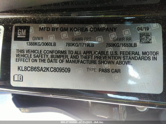 Chevrolet SPARK LS 2019 KL8CB6SA2KC809509 Image 9
