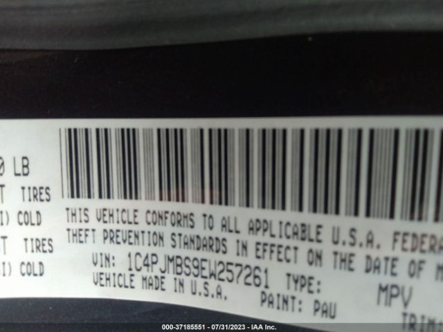 1C4PJMBS9EW257261 Jeep Cherokee Trailhawk