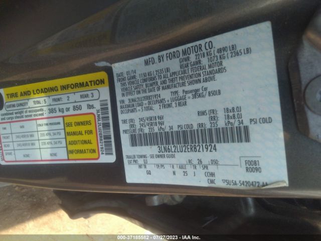 3LN6L2LU2ER821924 Lincoln MKZ HYBRID
