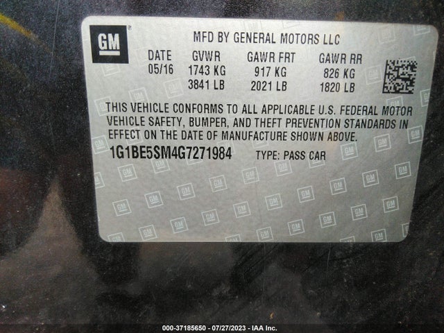 Chevrolet CRUZE LT 2016 1G1BE5SM4G7271984 Image 11