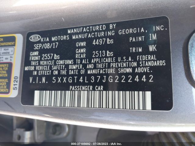 5XXGT4L37JG222442 KIA Optima Lx
