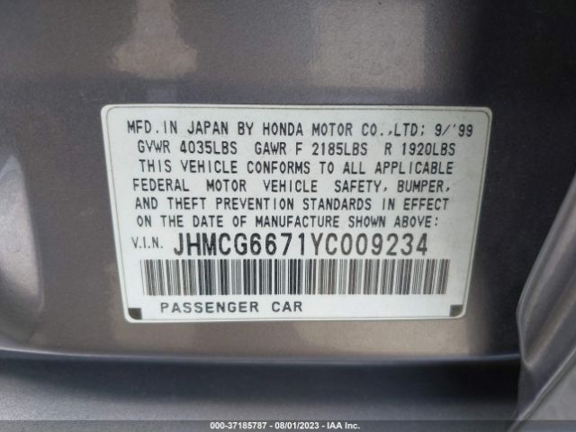 2000 HONDA ACCORD SDN JHMCG6671YC009234 Photo 8