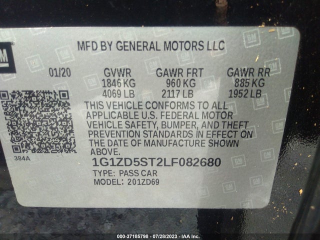 Chevrolet MALIBU LT 2020 1G1ZD5ST2LF082680 Image 9