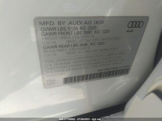 WA1DECF39M1011806 Audi Q3 S Line Premium
