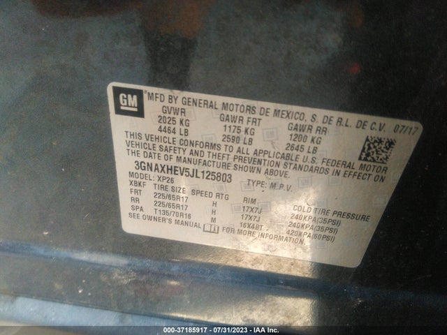 Chevrolet EQUINOX LS 2018 3GNAXHEV5JL125803 Image 9