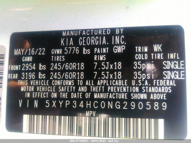 KIA Telluride Ex 2022 5XYP34HC0NG290589 Image 15