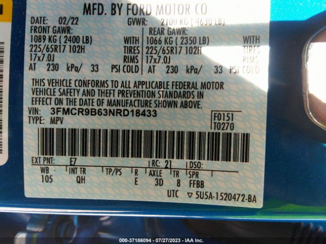 3FMCR9B63NRD18433 Ford Bronco Sport Big Bend
