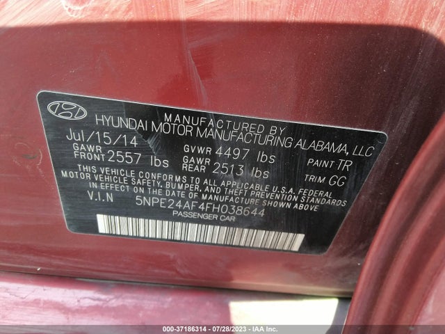 Hyundai Sonata 2.4l Se 2015 5NPE24AF4FH038644 Image 10