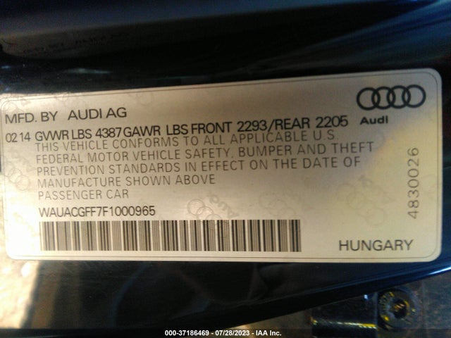 WAUACGFF7F1000965 Audi A3 1.8t Premium