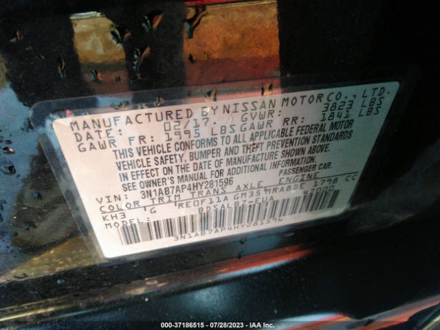 3N1AB7AP4HY281596 Nissan SENTRA S